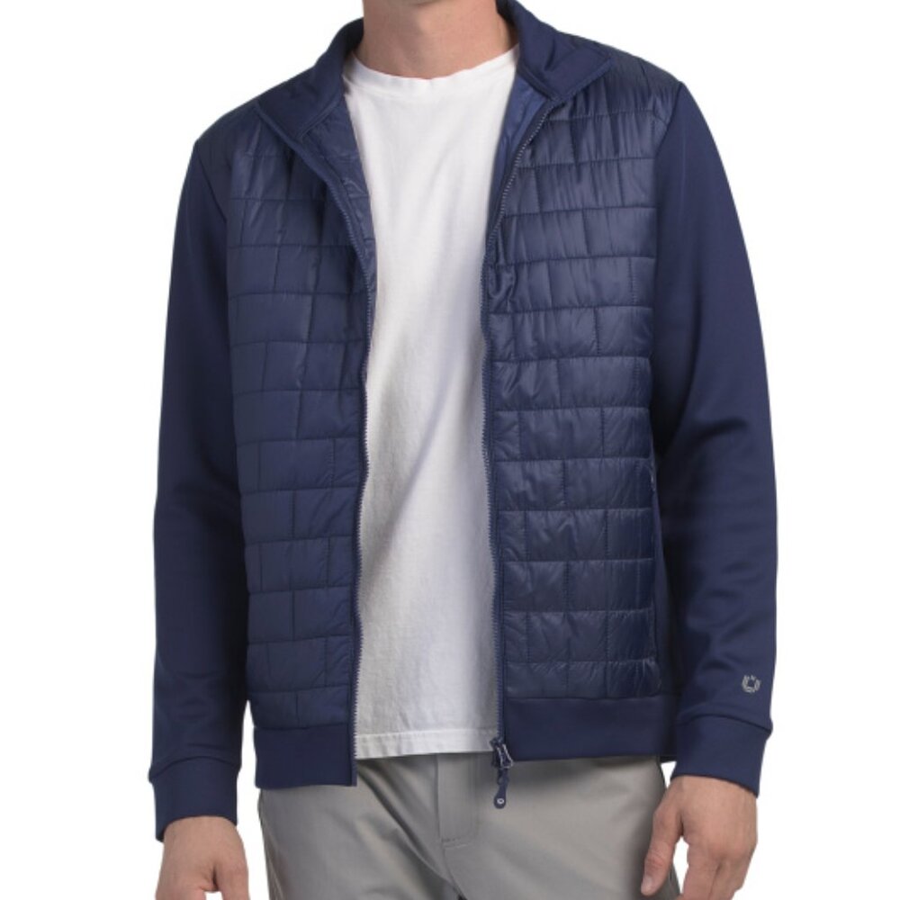 IBKUL Insulated Wind Resistant And Water Repellent Jacket  Navy